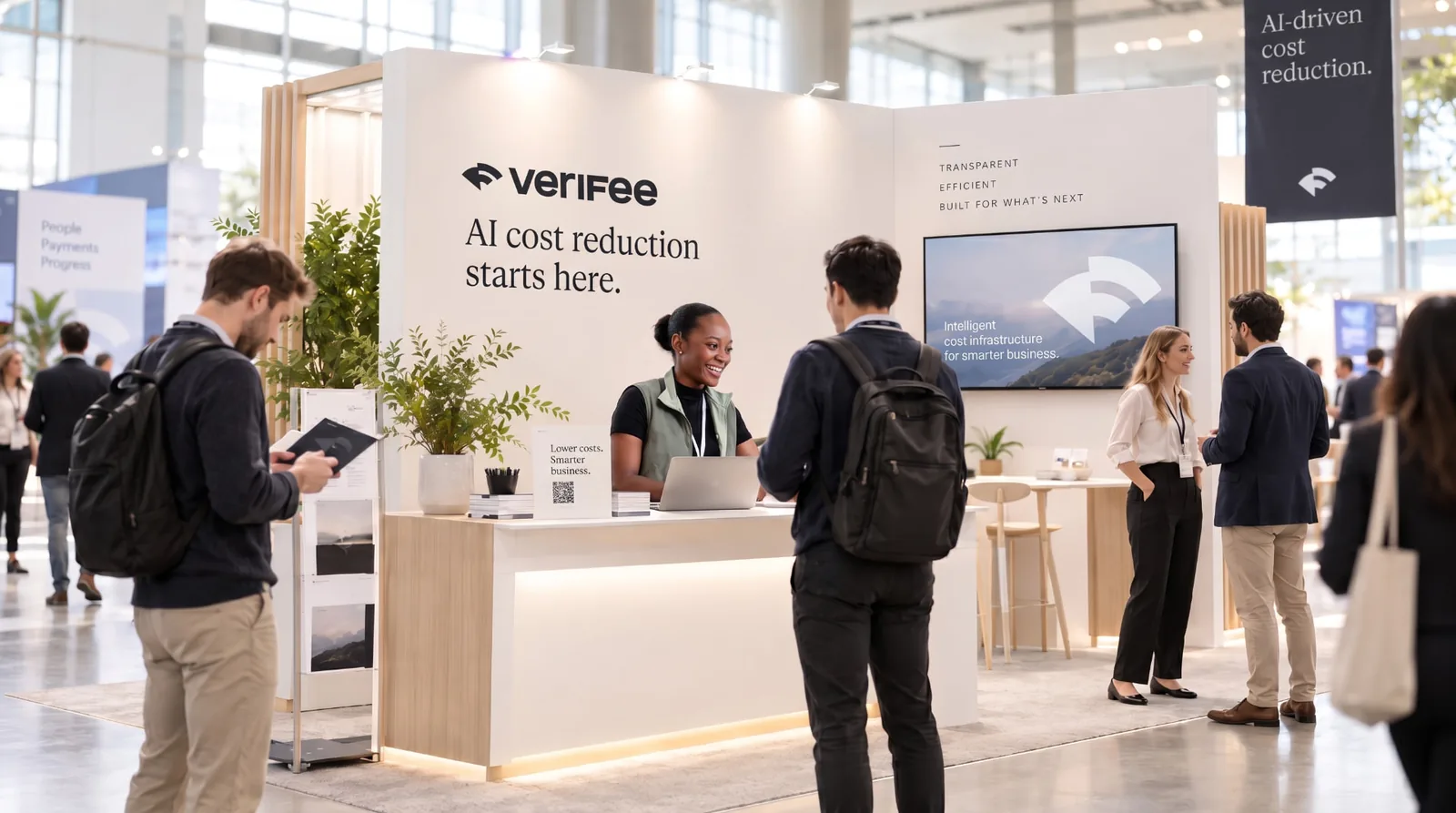 The VeriFee team at a payments trade show